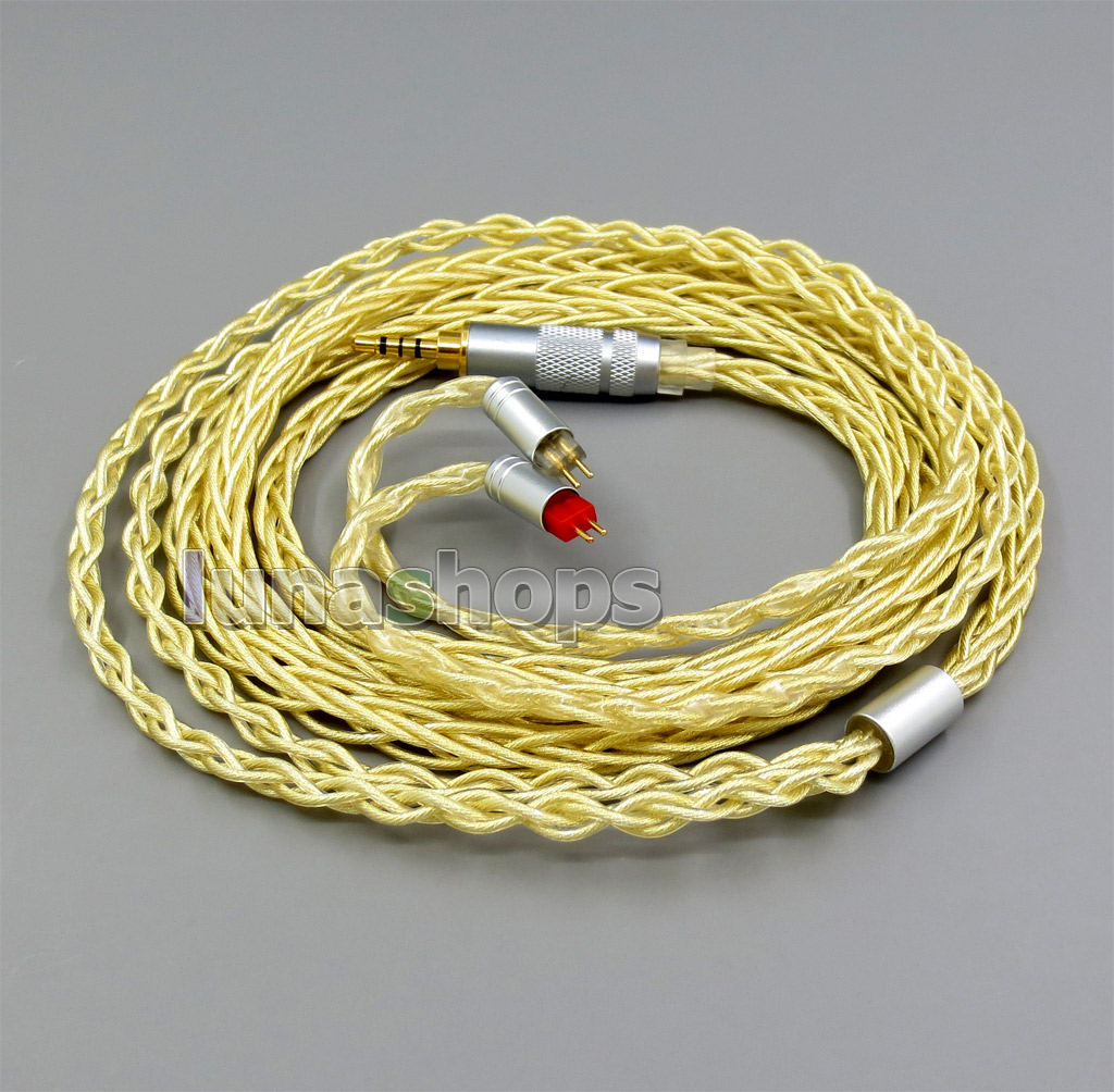 Pure OCC Silver+Golden Plated Earphone Cable For 0.78mm 2pin Westone W4r 1964 Custom 