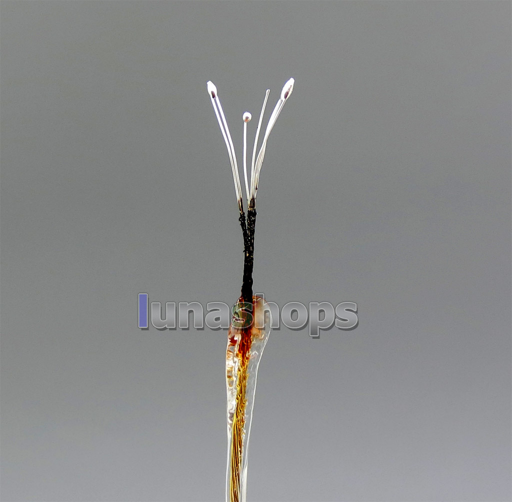 50m 8*(7*0.14mm) 8 Cores 99.99% Pure Silver + Gold Plated Earphone DIY Custom Cable (Not Telf)8*1.15mm OD:4mm