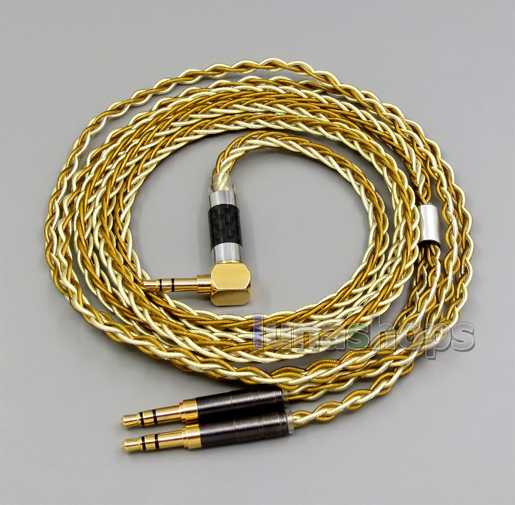 Pure OCC Silver+Golden Plated Headphone Cable For Final Audio vi Iriver AK T1P Denon AH-D600 D7100 Velodyne vTrue