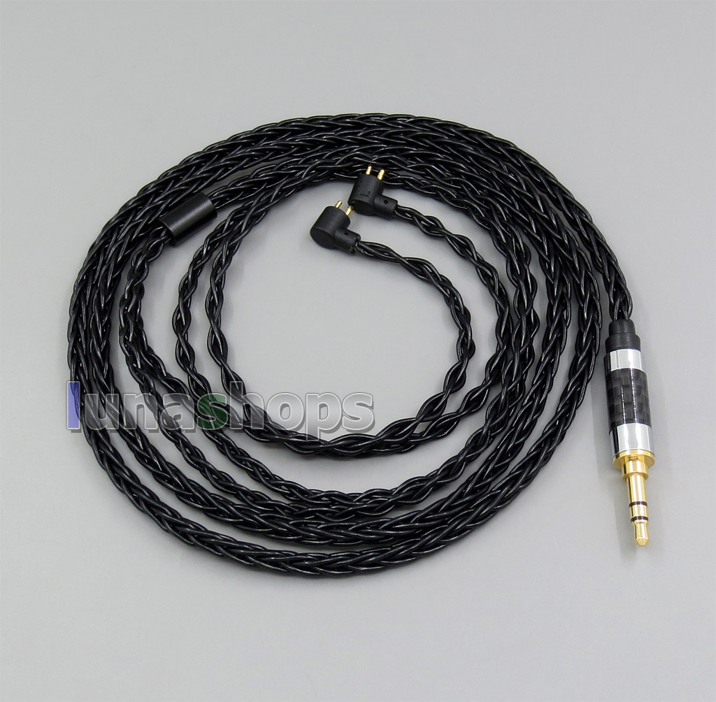 Black 8 core 2.5mm 4.4mm Balanced MMCX Pure OCC Earphone Cable For Etymotic ER4B ER4PT ER4S ER6I ER4