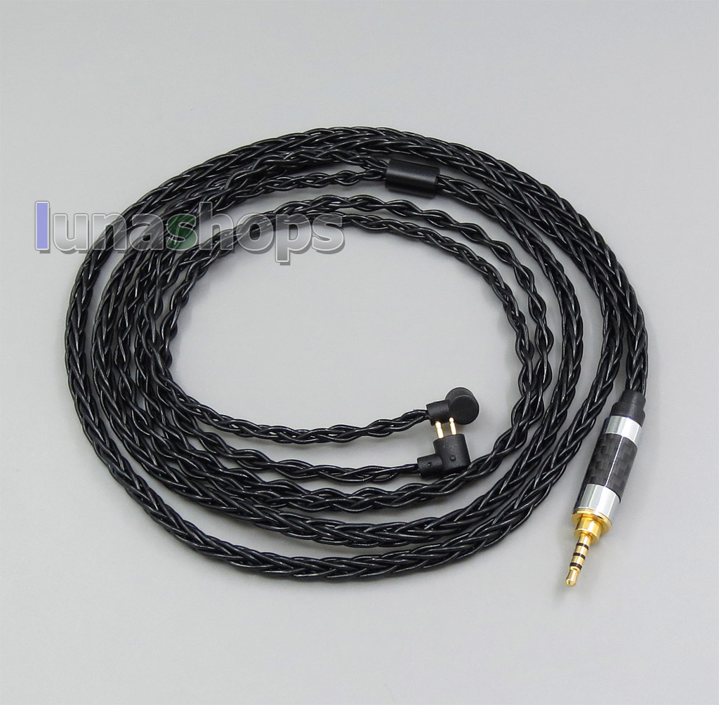 Black 8 core 2.5mm 4.4mm Balanced MMCX Pure OCC Earphone Cable For Etymotic ER4B ER4PT ER4S ER6I ER4