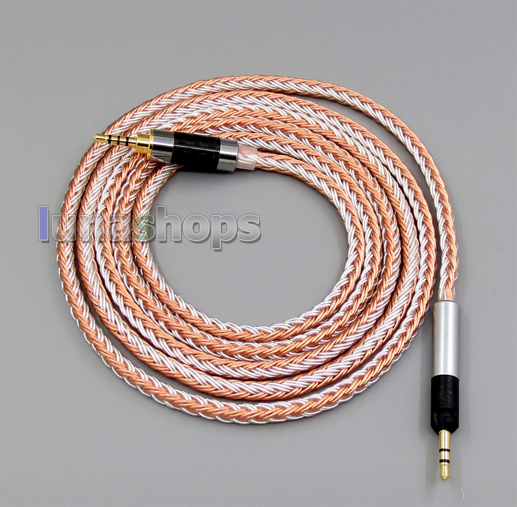 6.5mm 3.5mm 16 Cores OCC Silver Plated Mixed Headphone Cable For Sennheiser HD598 HD558 HD518 Over-Ear