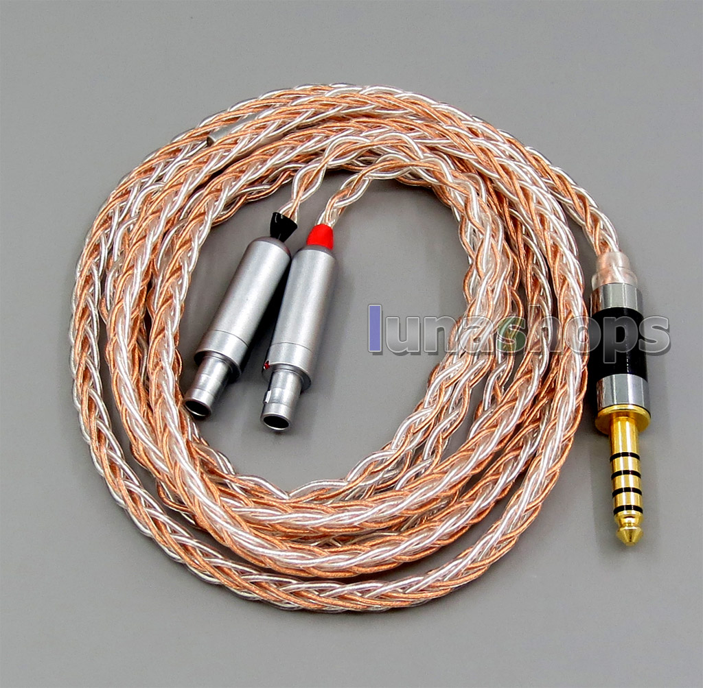 8 core 2.5mm 3.5mm 4.4mm Balanced MMCX  Pure OCC silver Plated Earphone Cable For Sennheiser HD800 HD800s