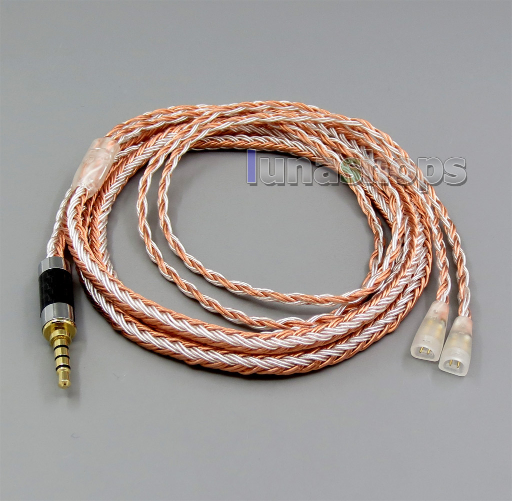 3.5mm 4pole TRRS Re-Zero Balanced 16 Core OCC Silver Mixed Earphone Cable For Sennheiser IE8 IE80 IE8i