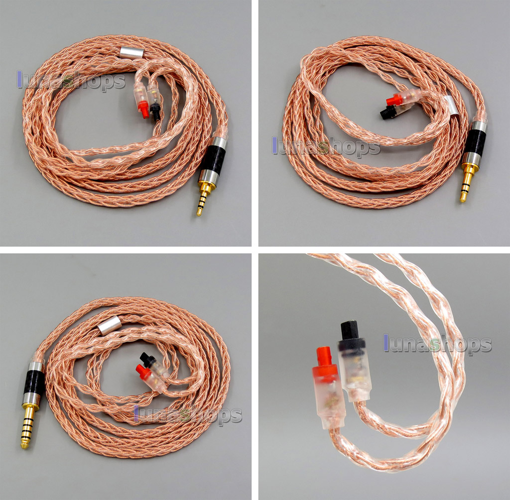 8 core 2.5mm 4.4mm Balanced MMCX  Pure OCC Copper Earphone Cable For Audio-Technica ATH-IM50 IM70 IM03 IM02 01