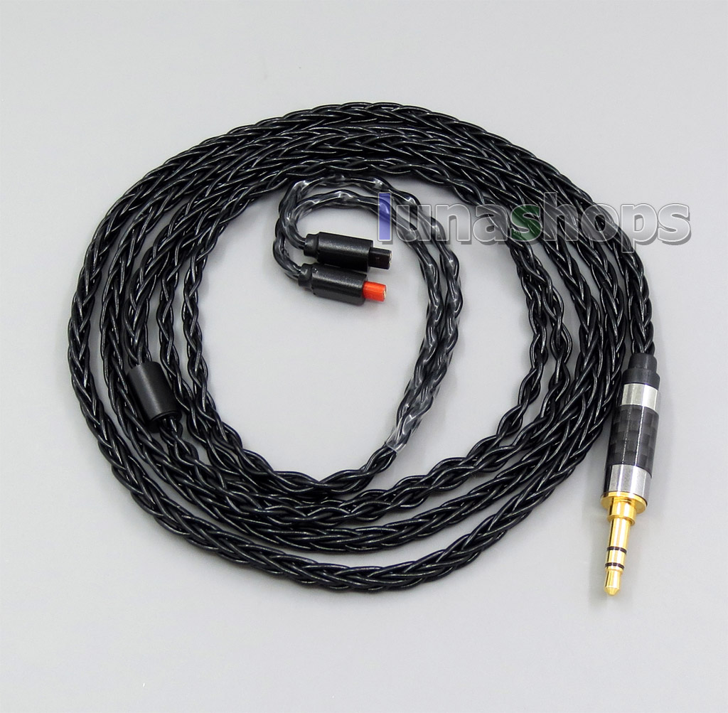 Black 8 core 2.5 4.4 Balanced MMCX Pure Silver Plated Earphone Cable For Audio-Technica ATH-IM50 IM70 IM03 IM02 01