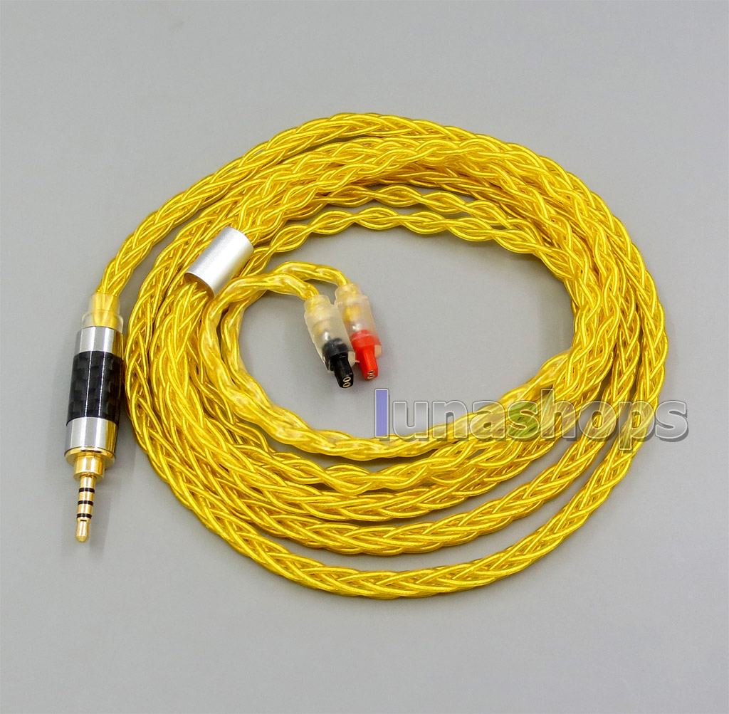Gold 8 core 2.5 4.4 Balanced  Pure Silver Plated Copper Earphone Cable For Audio-Technica ATH-IM50 IM70 IM03 IM02 01
