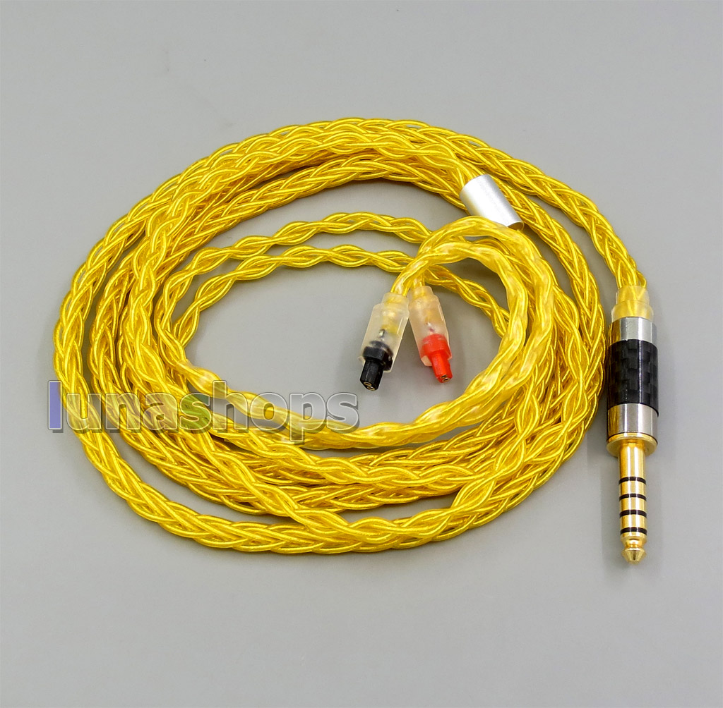 Gold 8 core 2.5 4.4 Balanced  Pure Silver Plated Copper Earphone Cable For Audio-Technica ATH-IM50 IM70 IM03 IM02 01