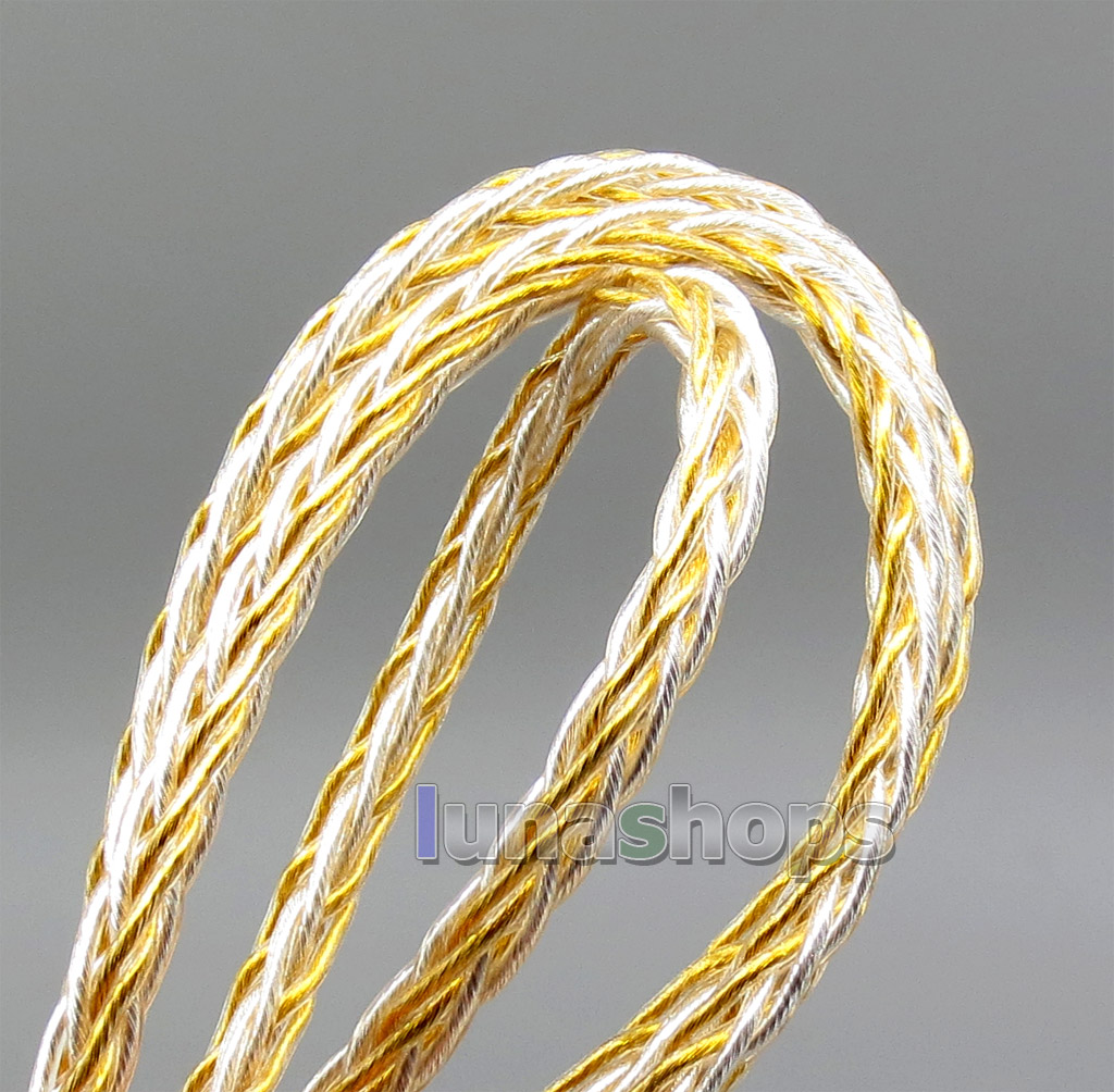 Pure Gold Silver Plated OCC Mixed 8 Cores Litz Bulk Wire For Custom DIY Shure Fostex QDC Earphone Headphone Cable