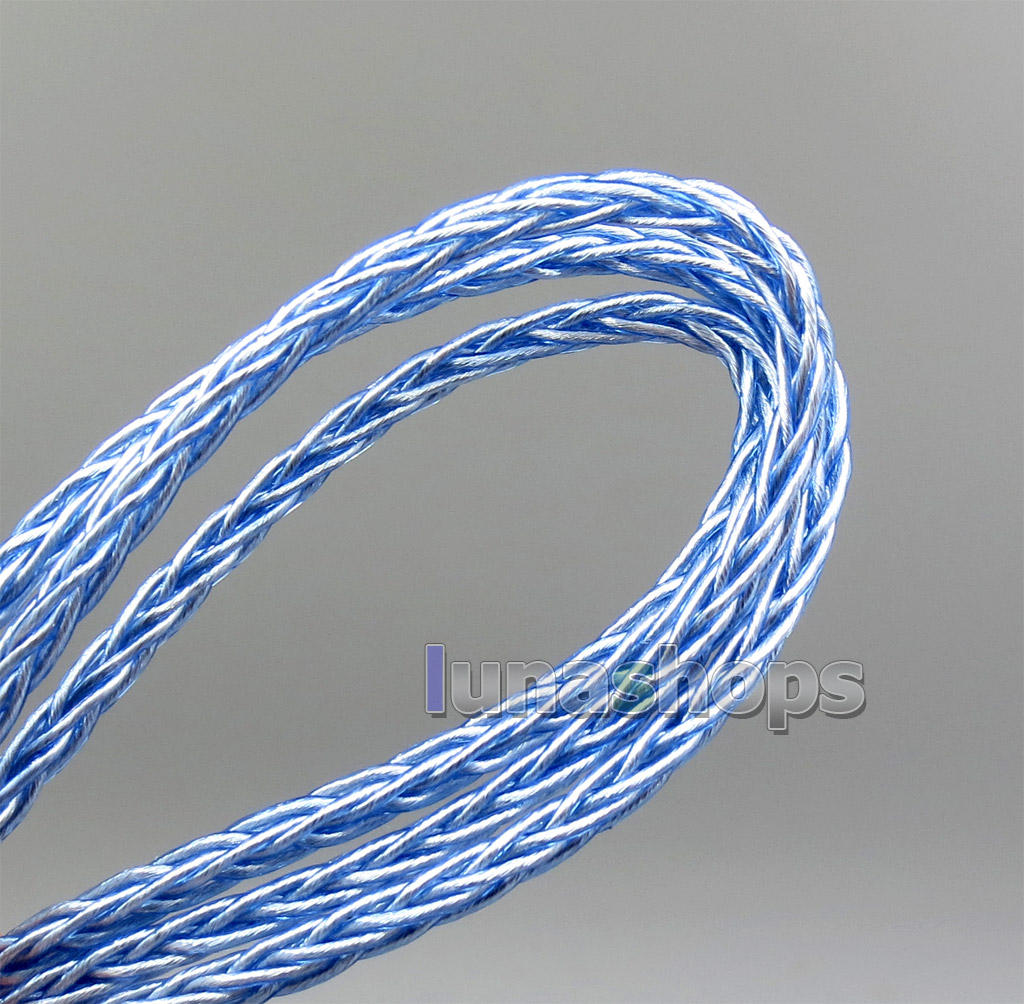 Blue Litz 8 Cores Pure OCC Silver Plated Bulk Wire For Custom DIY Shure Fostex QDC Earphone Headphone Cable (7*0.1)*8