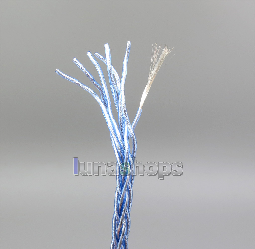 Blue Litz 8 Cores Pure OCC Silver Plated Bulk Wire For Custom DIY Shure Fostex QDC Earphone Headphone Cable (7*0.1)*8