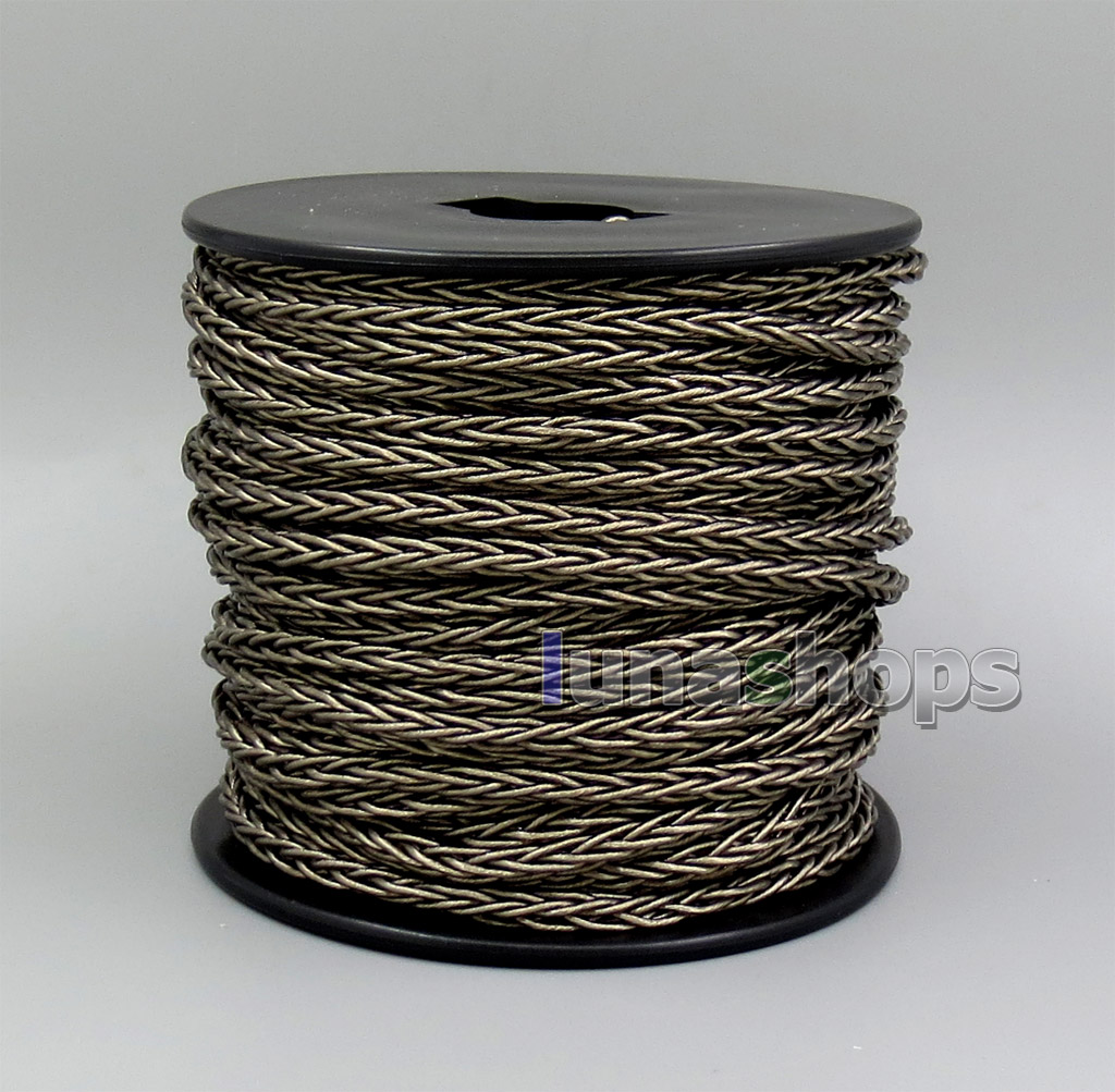 Grey Litz 8 Cores Pure OCC Silver Plated Bulk Wire For Custom DIY Shure Fostex QDC Earphone Headphone Cable (7*0.1mm)*8