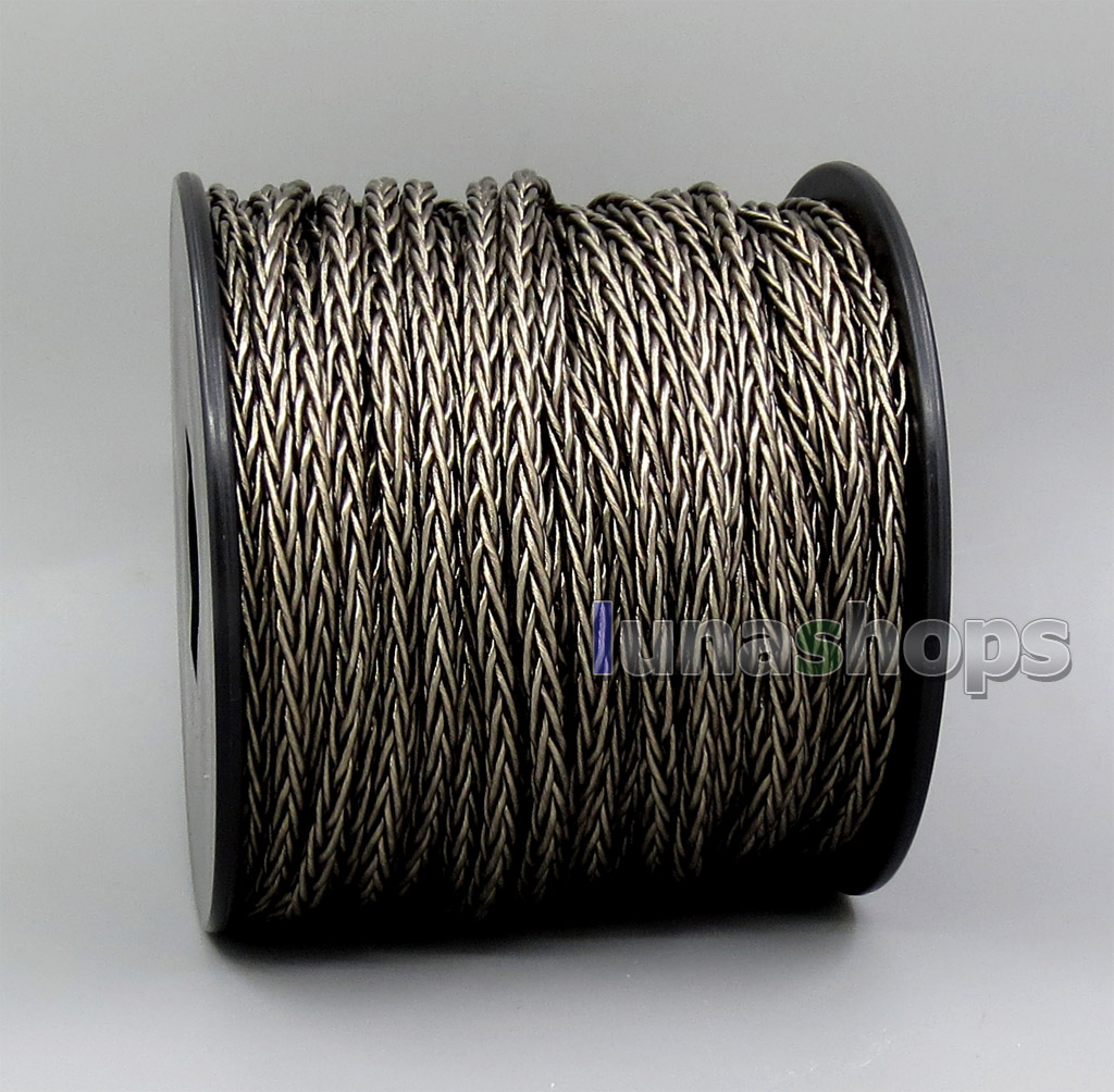 Grey Litz 8 Cores Pure OCC Silver Plated Bulk Wire For Custom DIY Shure Fostex QDC Earphone Headphone Cable (7*0.1mm)*8