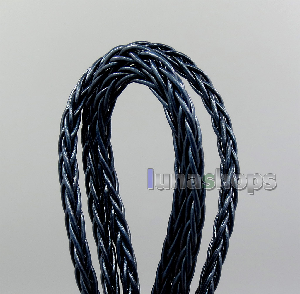 Dark Blue Litz 8 Cores Pure OCC Silver Plated Bulk Wire For Custom DIY Shure Fostex QDC Earphone Headphone Cable (7*0.1mm)*8