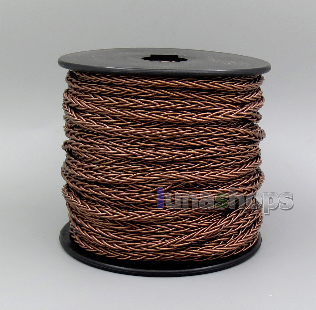 Brown Litz 8 Core Pure OCC Silver Plated Bulk Wire For Custom DIY Shure Fostex QDC Earphone Headphone Cable (7*0.1mm)*8
