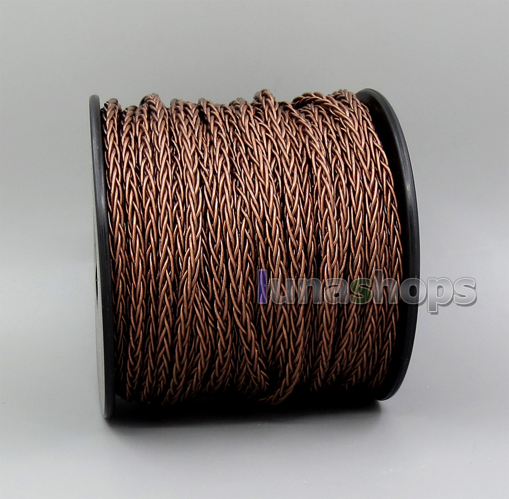 Brown Litz 8 Core Pure OCC Silver Plated Bulk Wire For Custom DIY Shure Fostex QDC Earphone Headphone Cable (7*0.1mm)*8
