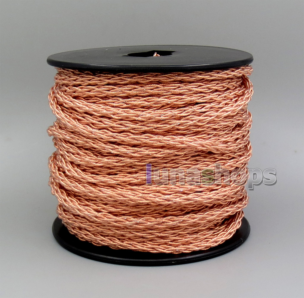 Copper Litz 8 Core Pure OCC Silver Plated Bulk Wire For Custom DIY Shure Fostex QDC Earphone Headphone Cable (7*0.1mm)*8