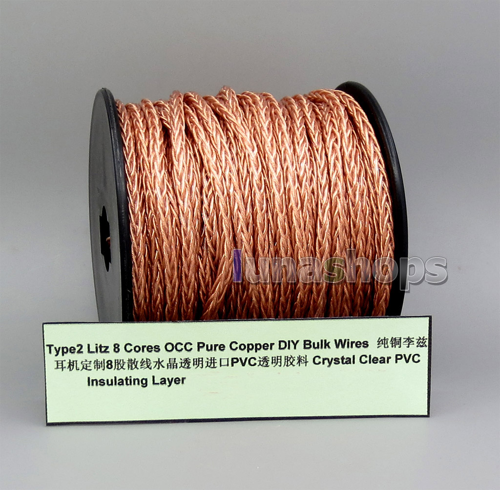 Type2 Copper Litz 8 Core Pure OCC Silver Plated Bulk Wire For Custom DIY Shure Fostex QDC Earphone Headphone