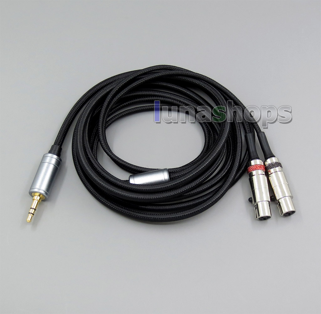 3.5mm Weave Cloth OD 5mm OCC Pure Silver Plated Headphone Cable For Audeze LCD-3 LCD3 LCD-2 LCD2