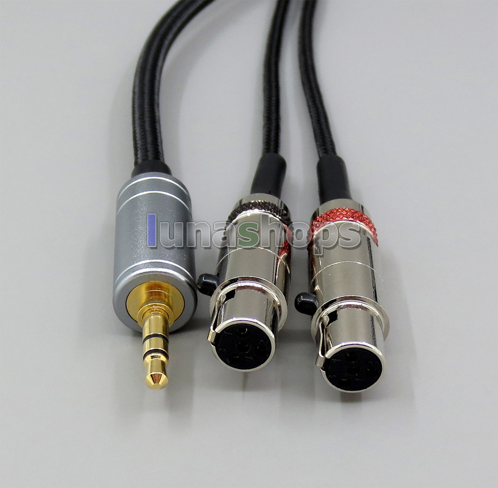 3.5mm Weave Cloth OD 5mm OCC Pure Silver Plated Headphone Cable For Audeze LCD-3 LCD3 LCD-2 LCD2