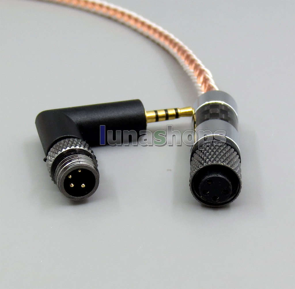 4 in 1 Plug 16 Cores OCC + Pure Silver Plated Cable for Sennheiser HD580 HD600 HD650 HDXXX HD660s