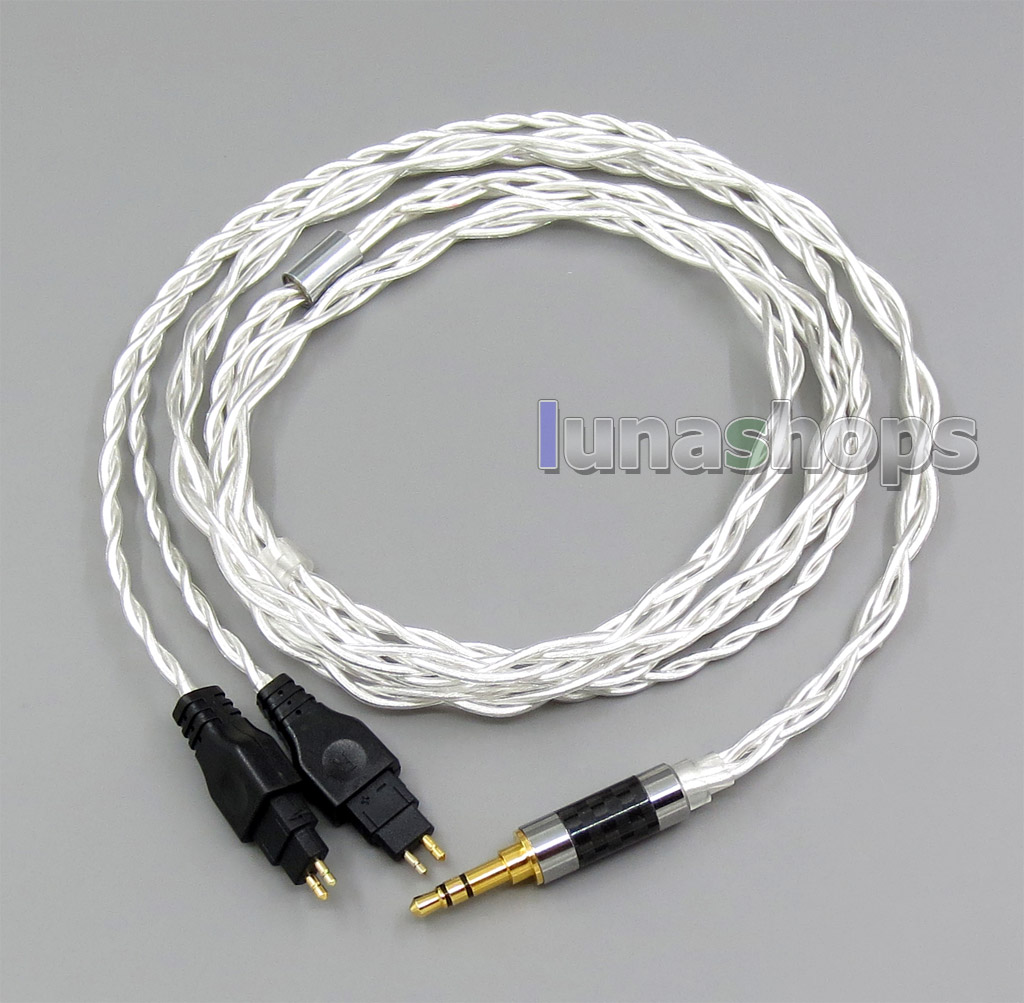 2.5mm 3.5mm 4.4mm 4 Cores Pure Silver Shielding Headphone Cable For Sennheiser HD25-1 SP HD650 HD600 HD580 HD525
