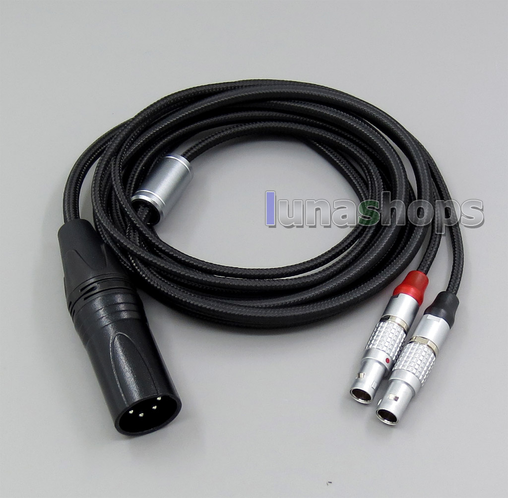 XLR Balanced Weave Cloth OD 5mm OCC Pure Silver Plated Headphone Cable For Focal Utopia Fidelity Circumaural