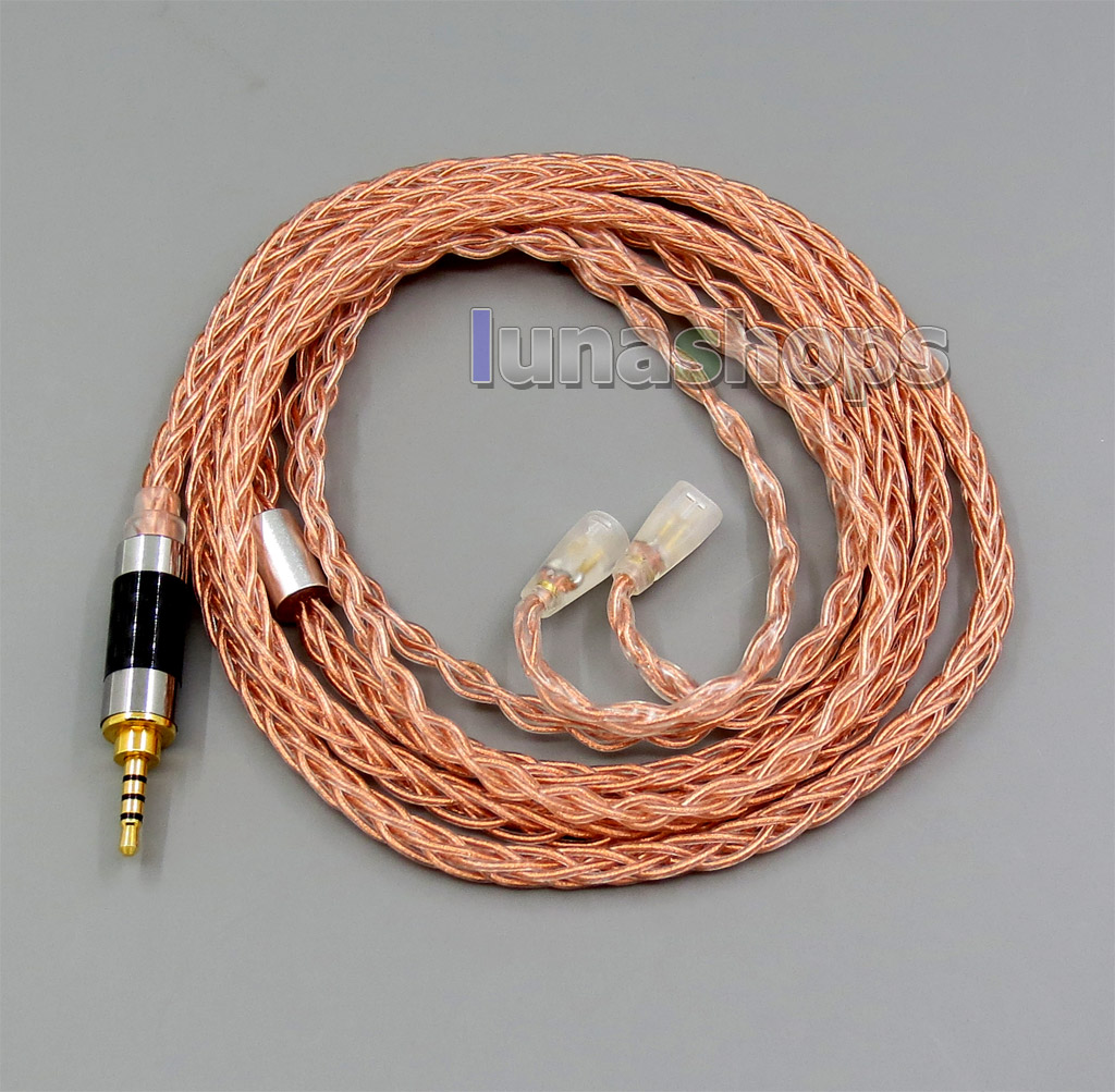 8 core 2.5mm 3.5mm 4.4mm Balanced Pure OCC Copper Earphone Cable For  Sennheiser IE8 IE80 IE800