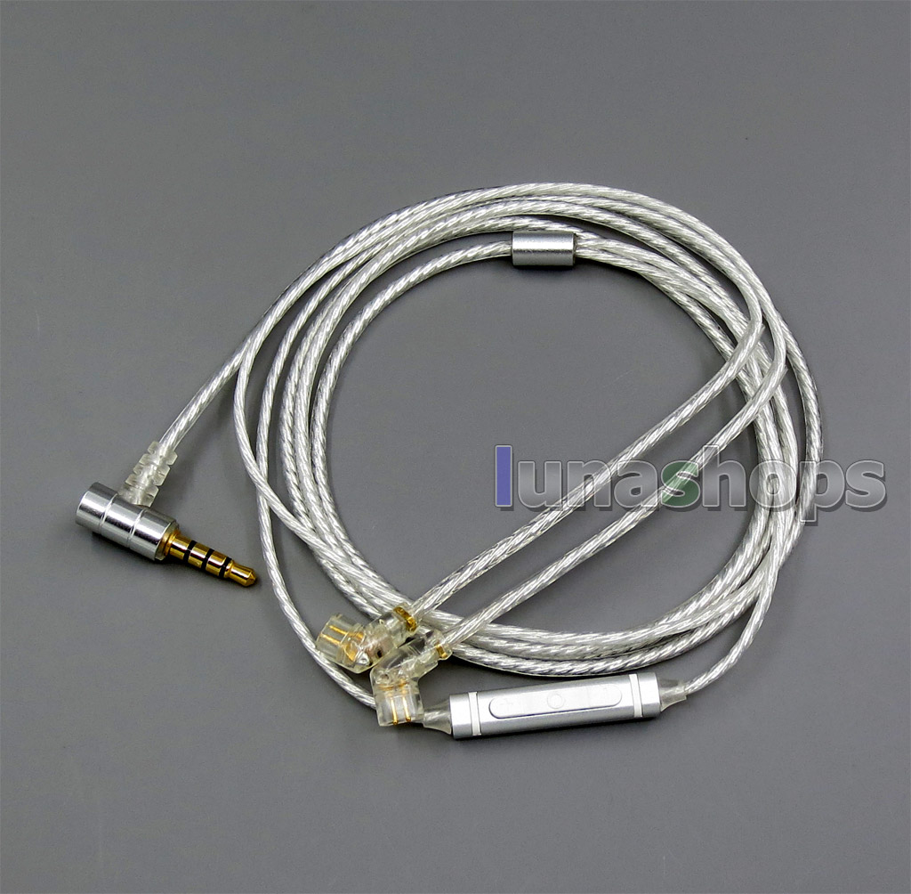 Shielding Mic Remote Pure Silver Plated Earphone Cable For QDC Gemini Gemini-S Anole V3-C V3-S V6-C V6-S Neptune UE18 UE11 Pro