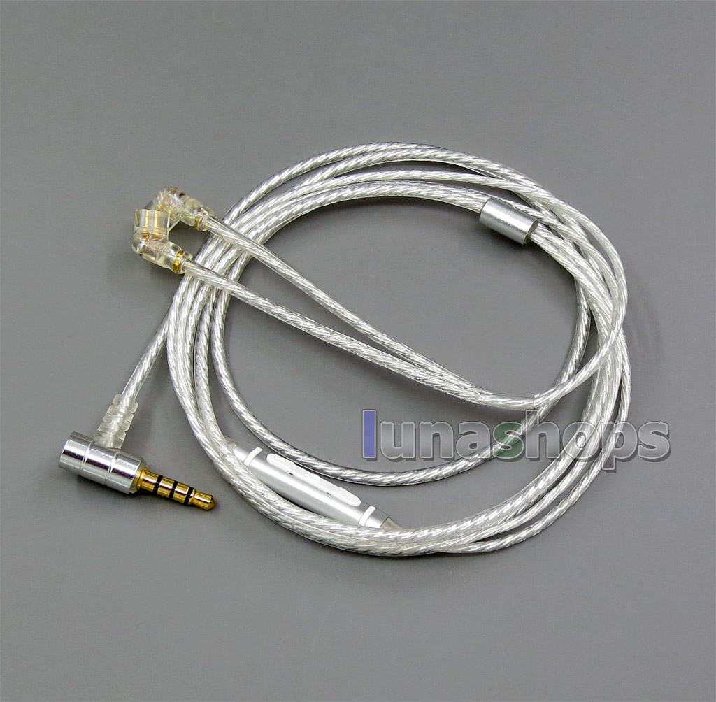 Shielding Mic Remote Pure Silver Plated Earphone Cable For QDC Gemini Gemini-S Anole V3-C V3-S V6-C V6-S Neptune UE18 UE11 Pro
