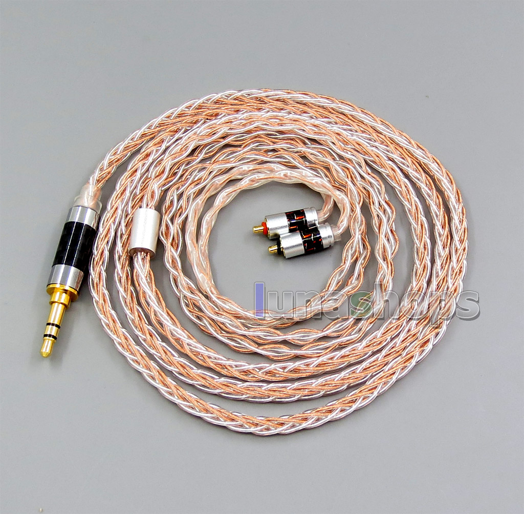 8 Core Pure Silver Plated OCC MIXed Earphone Cable For UE Live UE6Pro Lighting SUPERBAX IPX 