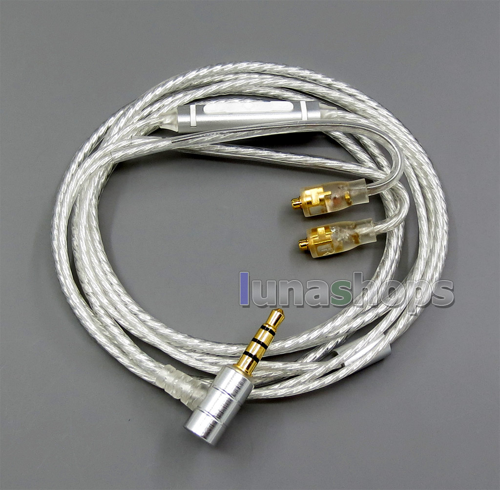 Shielding Mic Remote Pure Silver Plated Earphone Cable For Westone W60 W50 W40 UM50 UM30 UM10