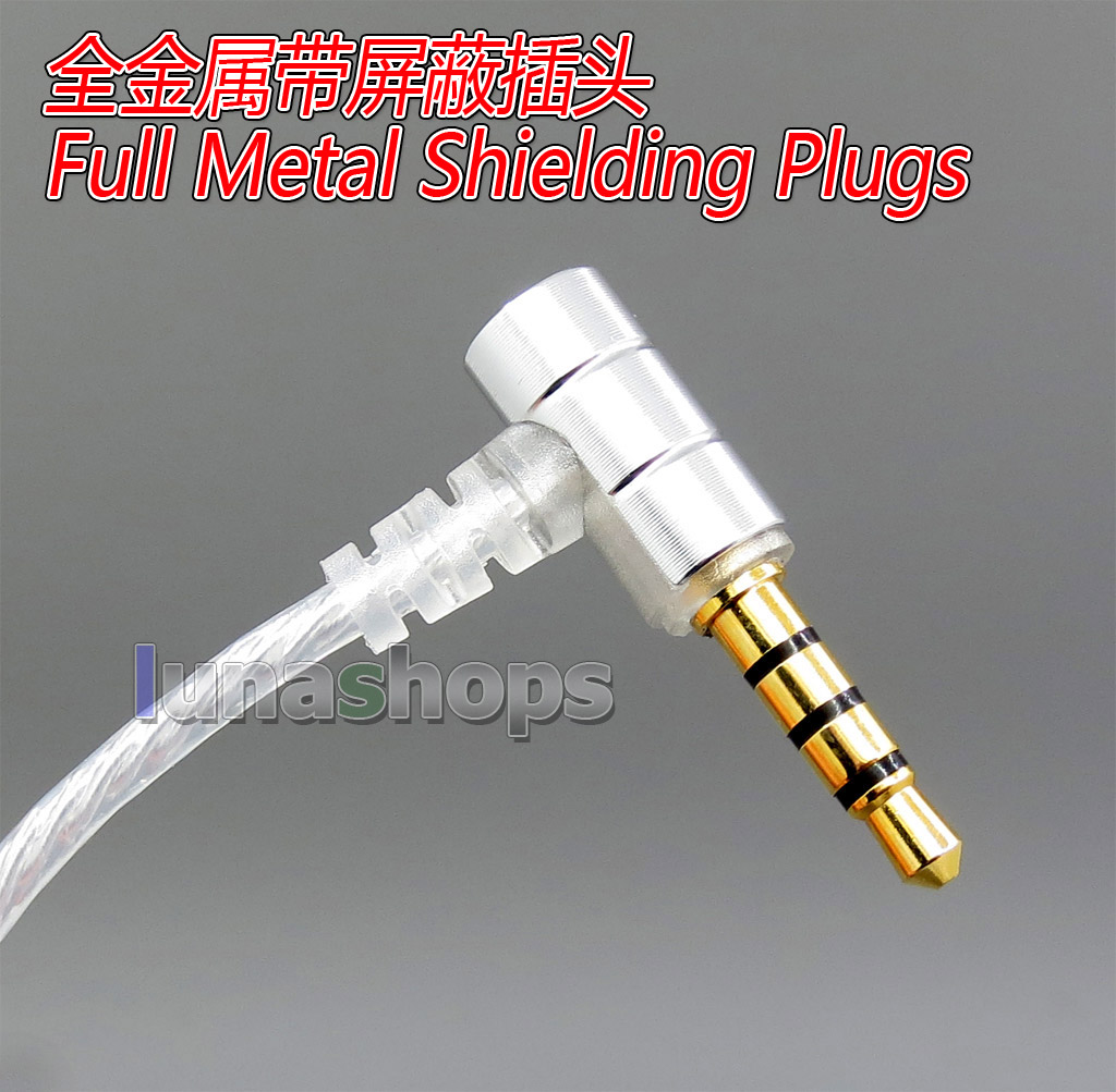 Shielding Mic Remote Pure Silver Plated Earphone Cable For 0.78mm Armature BA Custom Westone UM3x W4R  