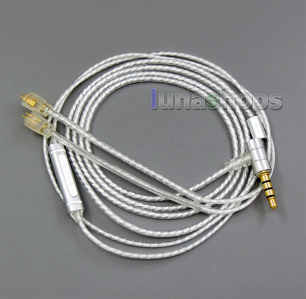 Shielding Mic Remote Pure Silver Plated Earphone Cable For Ultimate UE TF10 SF3 SF5 5EB 5pro TF15