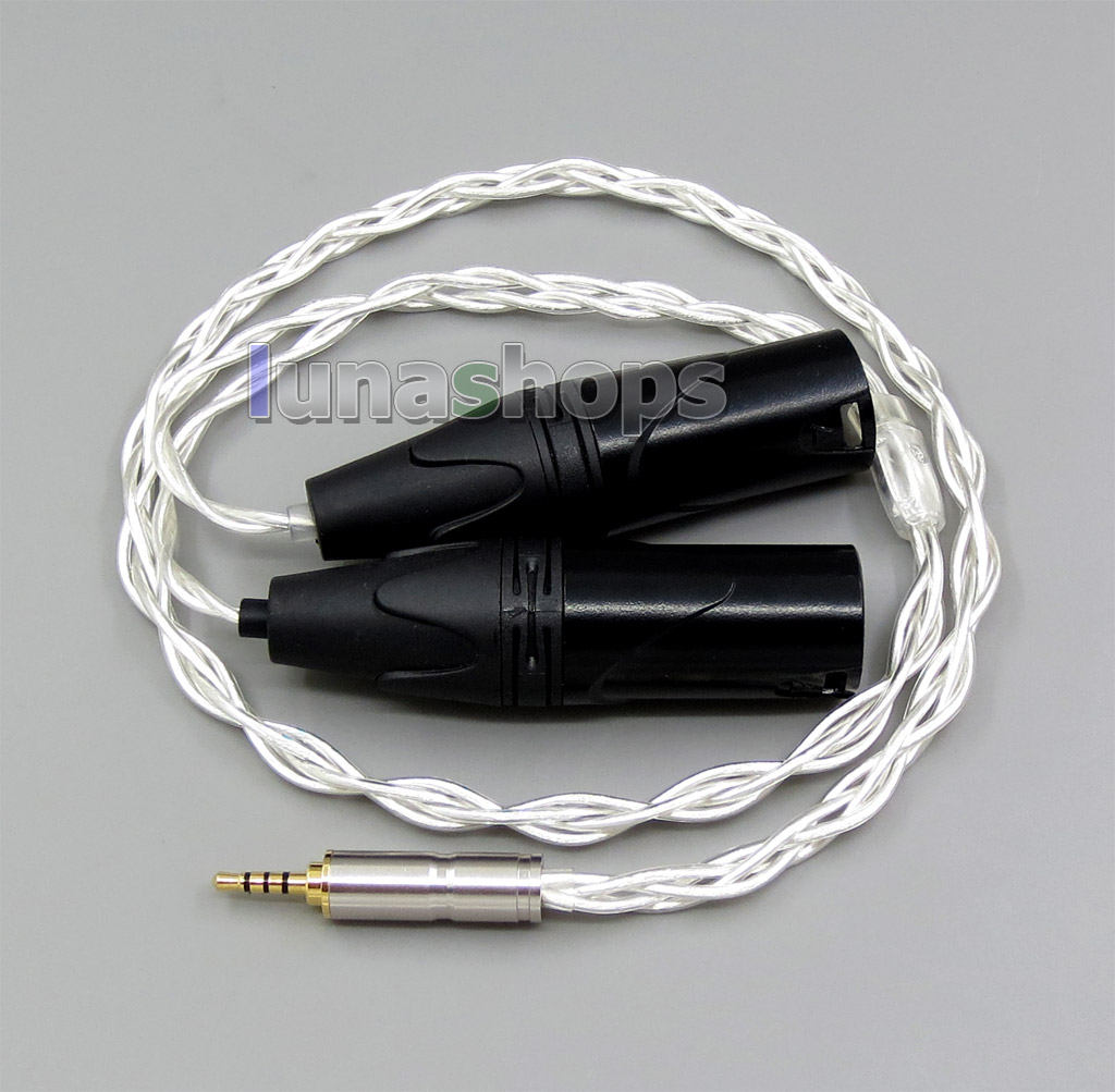 60cm Pure Silver Shielding 2.5mm TRRS TO 2 XLR Audio Adapter Cable For Astell&Kern AK240 AK380 AK320 DP-X1