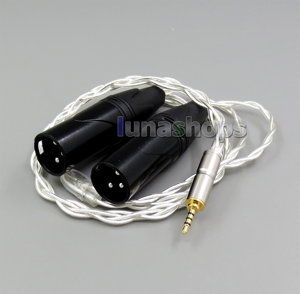 60cm Pure Silver Shielding 2.5mm TRRS TO 2 XLR Audio Adapter Cable For Astell&Kern AK240 AK380 AK320 DP-X1