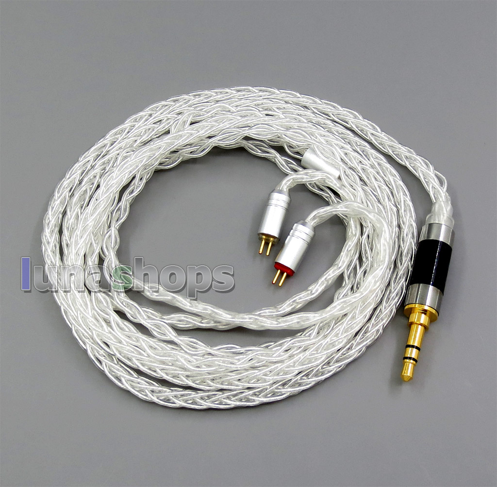 Silver 8 core 2.5mm 3.5mm 4.4mm Balanced MMCX Pure Silver Plated Copper Earphone Cable For 0.78mm W4r UM3X Custom 5 12 BA