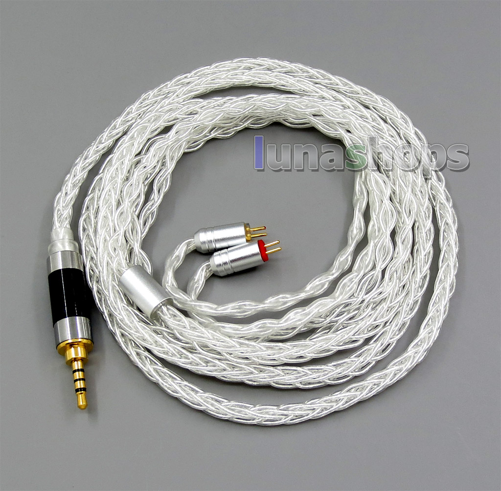 Silver 8 core 2.5mm 3.5mm 4.4mm Balanced MMCX Pure Silver Plated Copper Earphone Cable For 0.78mm W4r UM3X Custom 5 12 BA