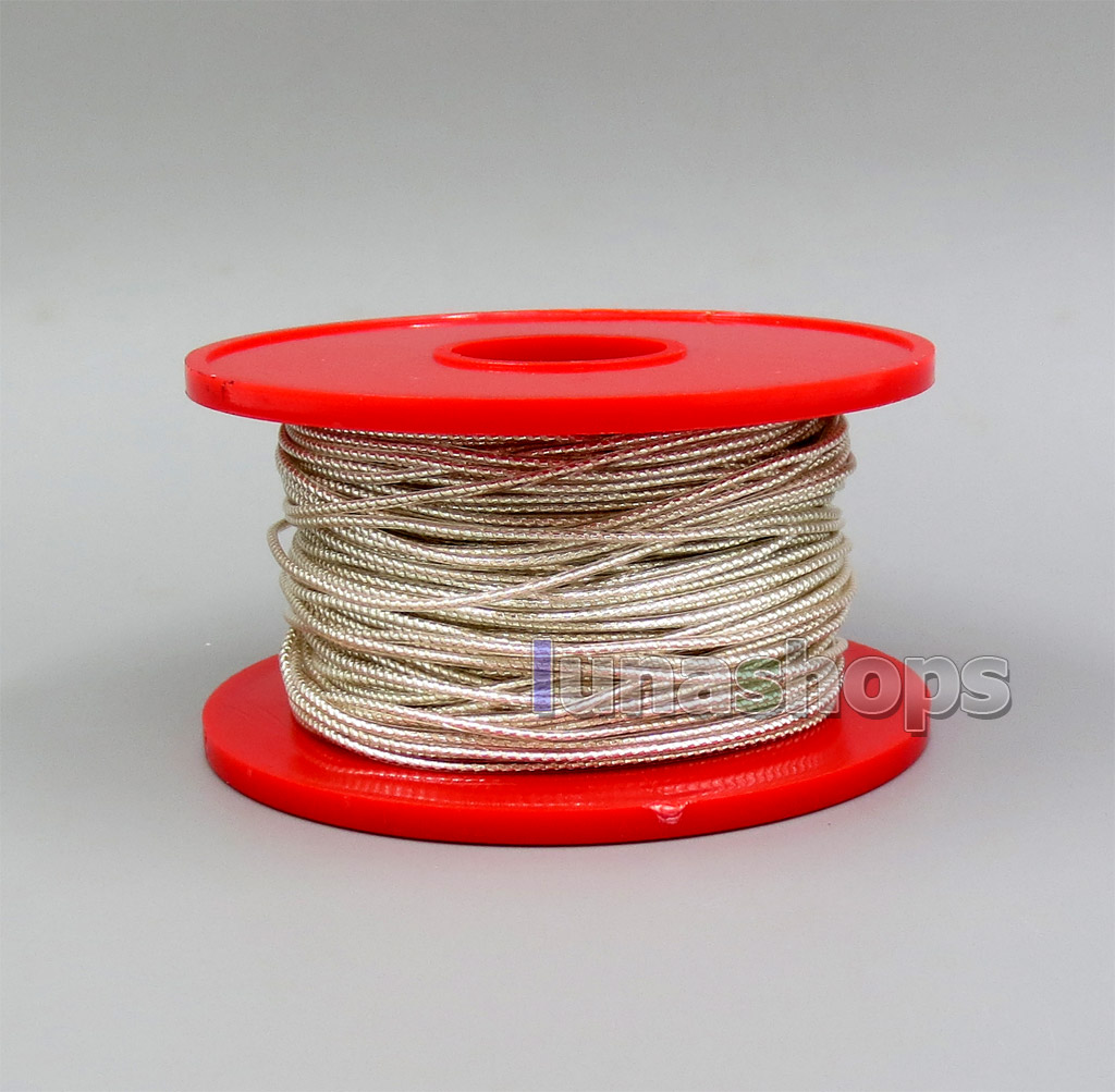 Hi-Res MicroSpace 25*0.05mm Silver Shielding Bulk Extremely Soft Clear PVC Earphone DIY Custom Wire Cable(Not  )