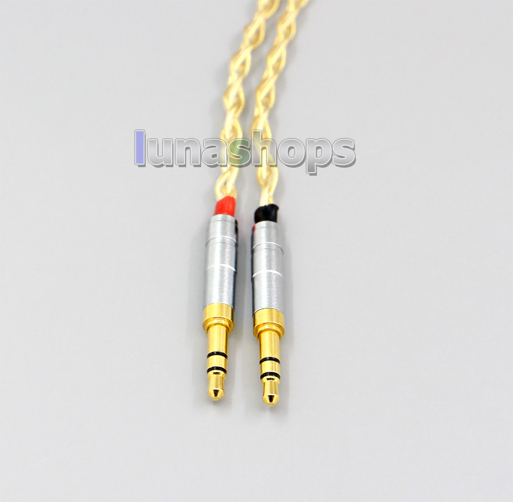 3.5mm 2.5mm 4.4mm XLR 8 Cores 99.99% Pure Silver + Gold Plated Earphone Cable For Onkyo A800 Headphone