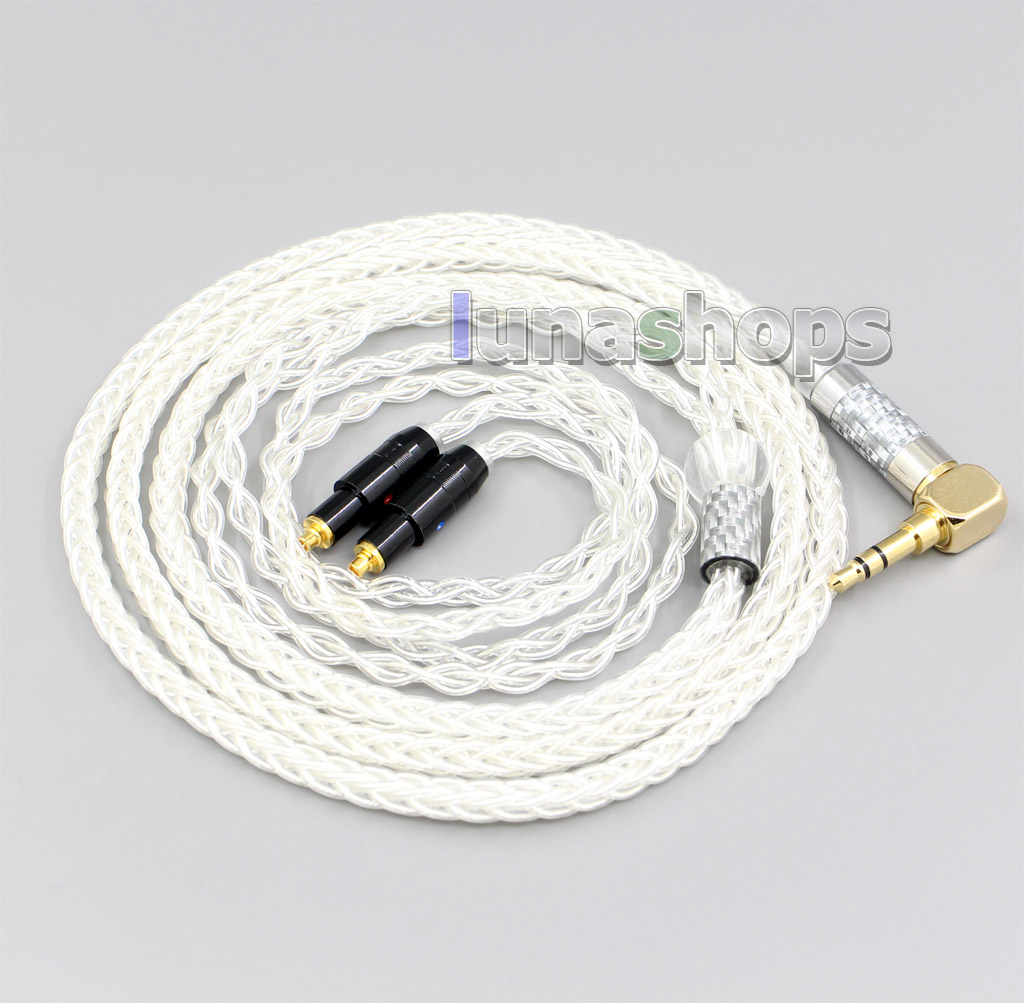 4.4mm XLR 2.5mm 3.5mm 99% Pure Silver 8 Core Earphone Cable For Shure SRH1540 SRH1840 SRH1440