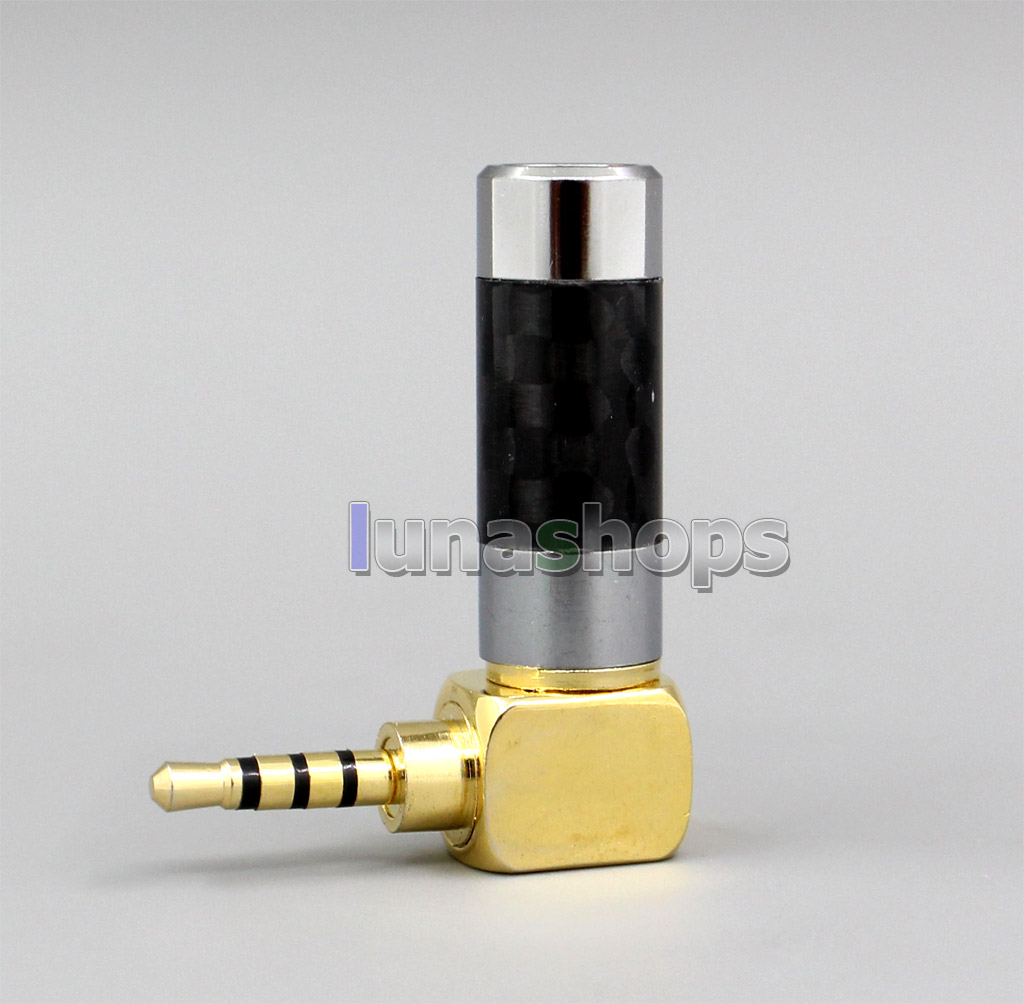 Black L Angle 3.5mm 2.5mm 4.4mm Balanced TRRS Carbon Plug adapter For Astell & Kern AK380 AK240 AK100i II AK70