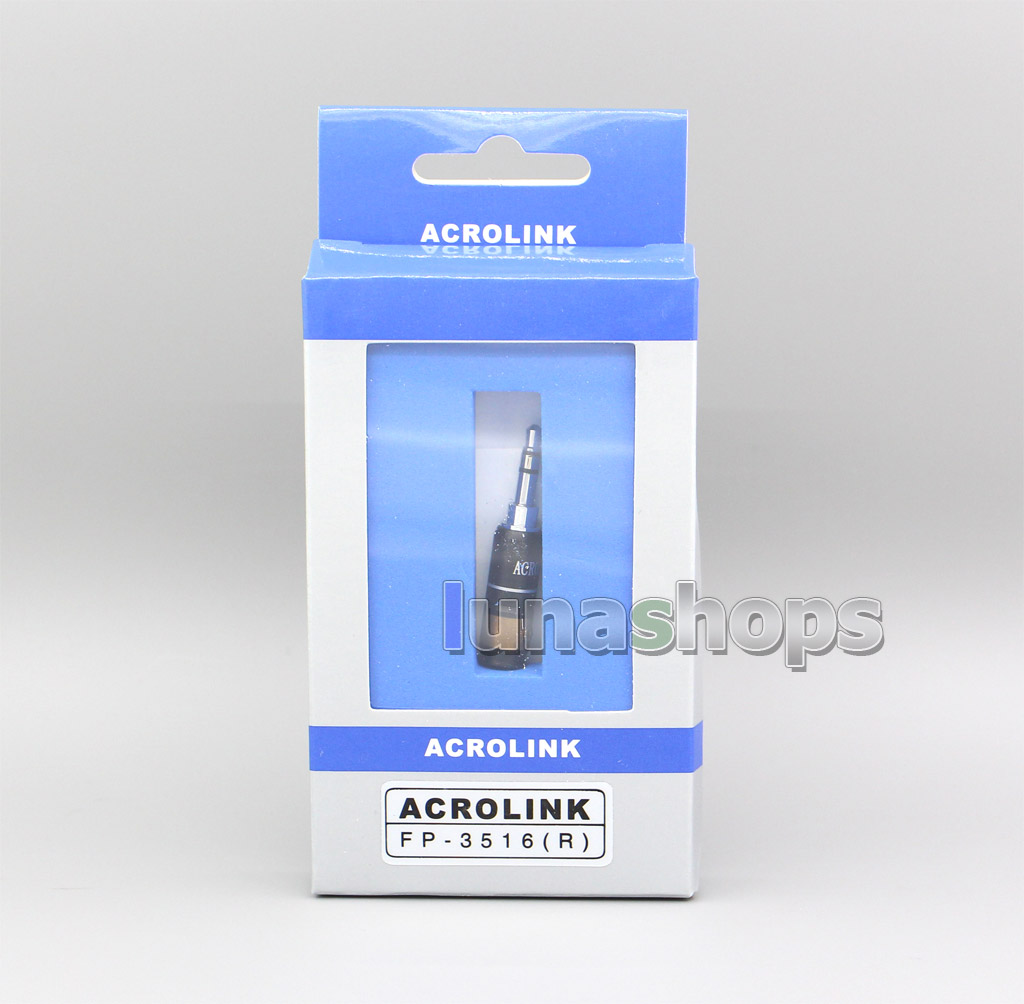 S Size Acrolink FP-25 3.5mm Gold/Rhodium Plated DIY Barrel Connector Adapter