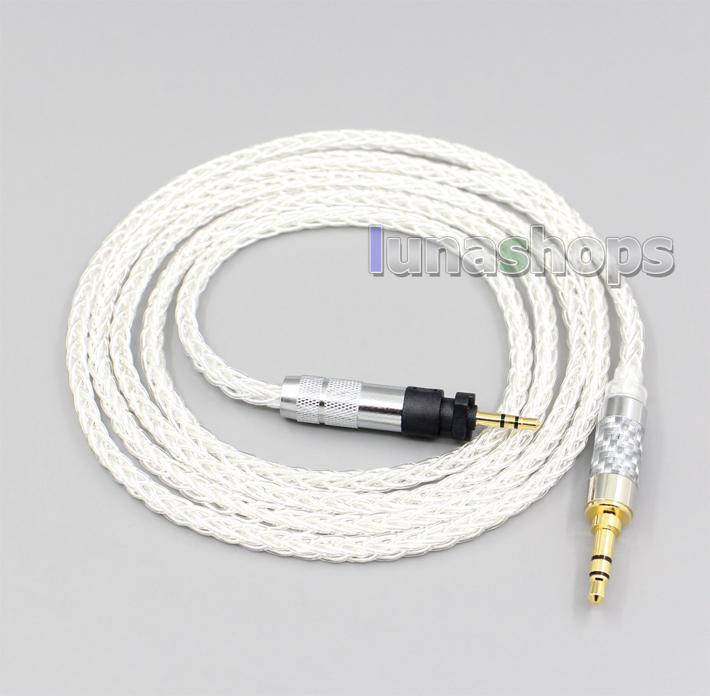 8 Core Silver Plated OCC Earphone Cable For Shure SRH840 SRH940 SRH440 SRH750DJ Philips SHP9000 SHP8900