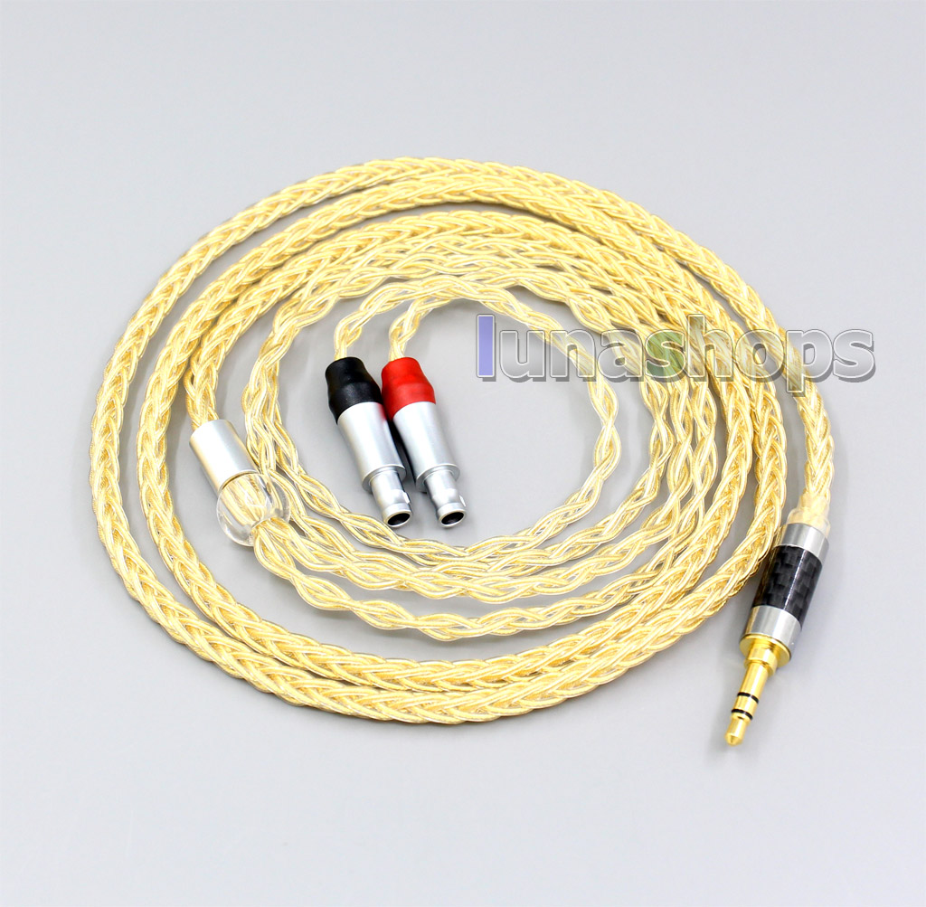 8 Cores 99.99% Pure Silver + Gold Plated Earphone Cable For Sennheiser HD800 HD800s HD820s HD820 Dharma D1000
