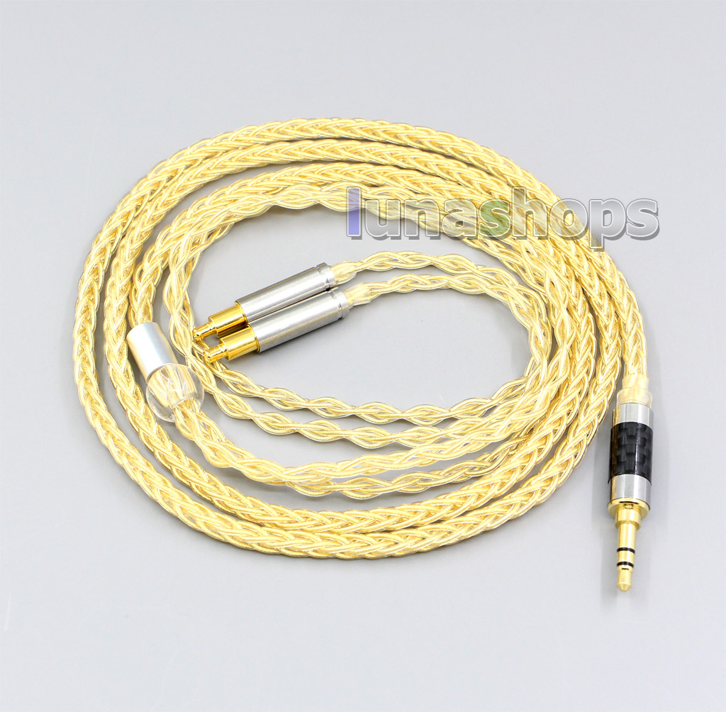 3.5mm 2.5mm 4.4mm 8 Cores 99.99% Pure Silver + Gold Plated Earphone Cable For Audio Technica ATH-ADX5000 ATH-MSR7b 770H 990H A2DC