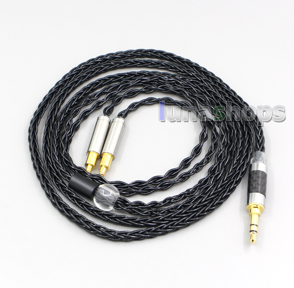 2.5mm 4.4mm XLR 8 Core Silver Plated Black Earphone Cable For Audio Technica ATH-ADX5000 ATH-MSR7b 770H 990H A2DC