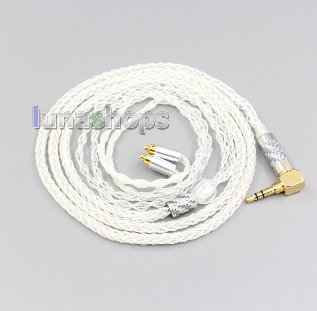 4.4mm XLR 2.5mm 3.5mm Balanced 99% Pure Silver 8 Core Earphone Cable For Dunu dn-2002