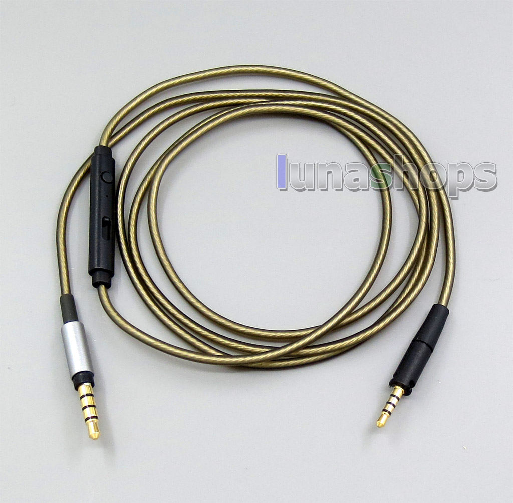 3.5mm Silver Plated Mic Headphone Earphone cable For Sennheiser HD4.30 HD4.40BT HD4.50BTNC