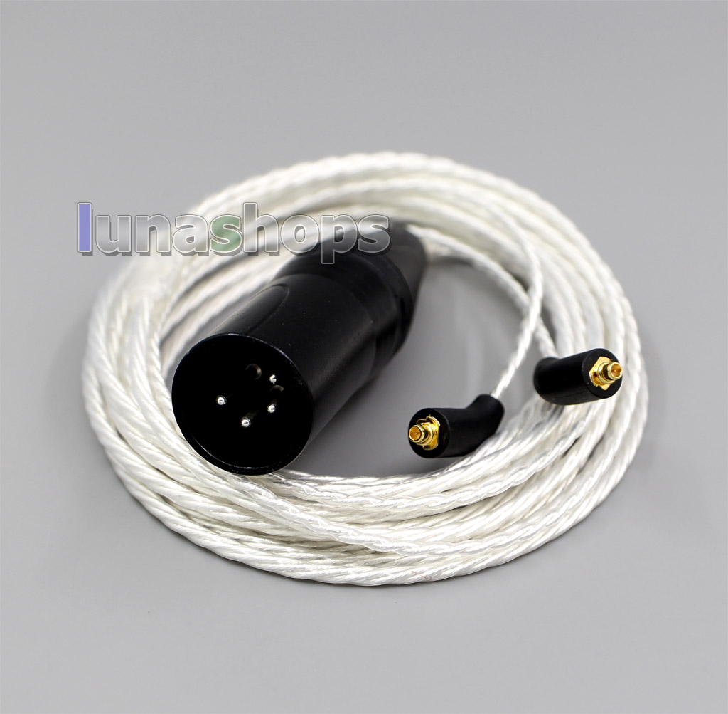 XLR 4 pin Balanced 3.5mm 2.5mm Pure Silver Plated Earphone Cable For Ultrasone ED5 ED8 EDM